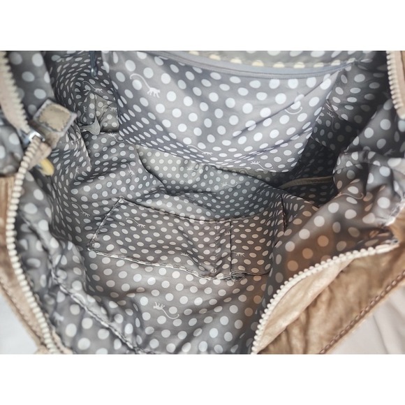 Kipling Quartz Metallic Wes Crossbody Bag Sparkly Gold With Gorilla Keychain - Picture 4 of 15